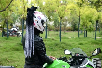 Quente Novo FreeStyle Moto Capacete artesanal Dreadlocks Decoração Punk Sujo Trança de Corrida de Motocross Para Todos os Pilotos Homem, Mulher