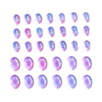 Sonho de vidro semi oval espalhados esferas versátil magia colorida DIY jóias brincos acessórios de chapelaria materiais 20pcs