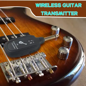 UHF Guitarra Sistema sem Fio Transmissor Receptor Built-in Recarregável