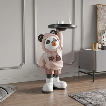 A Decoração Home Acessórios De Moda Estátua Do Panda Bandeja De Ornamentos Kawaii Luxo De Decoração De Quarto Animal Escultura De Arte Moderna De Presentes