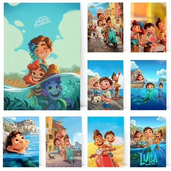 Dos Desenhos Animados De Disney Luca Poster Cartaz Impressão Berserk Caráter Tela De Pintura De Parede, Imagens De Arte Sala De Jogos De Decoração De Casa