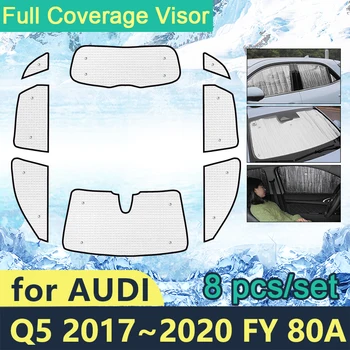 Cobertura completa Chapéus-de-sol Para o Audi Q5 II 2017 2018 2019 2020 FY 80A Carro do Lado do Windows pára-brisas Acessórios Viseira de Proteção contra o Sol
