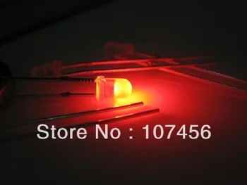 100pcs 3mm Vermelho Brilhante Ultra Difundida luzes LED vermelhas Novo branco leitoso lente grande/grande angular de led
