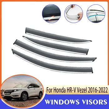Defletores Para Honda HR-V VFC RU1 VE-1 Vezel 2016~2022 Janelas do Carro Viseira Chuva Sobrancelha Fumaça Sol Guarda Tampa Adesivos Acessórios
