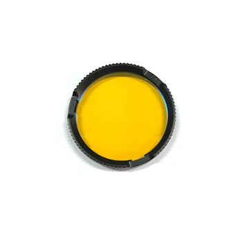 Amarelo Lente de Vidro Com Filtro de Plástico de Caso Para P T S M a Série Lanterna LED com a Cabeça Thread