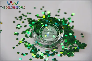 LM-6 Tamanho 3 mm laser holográfico Verde cor de Glitter paillette Dot forma de lantejoulas para a Arte do Prego e DIY supplies1pack=50g