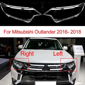1/2pcs o Farol do Carro Tampa de Vidro Para Mitsubishi Outlander 2016 2017 2018 Plexiglass Lente Substituir o Abajur de Acessórios para carros
