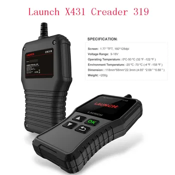 Lançamento X431 Creader CR319 Scanner OBD2 totalmente Automático, Leitor de Código de Ferramentas de Diagnóstico Automotivo Carro de Verificação do Motor PK ELM327 KW310 CR3001