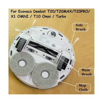 16PCS para Deebot T20/T20MAX/T20PRO/X1 OMNI/T10 Omni/Turbo-Robot Aspirador de Substituição Kit de Acessórios