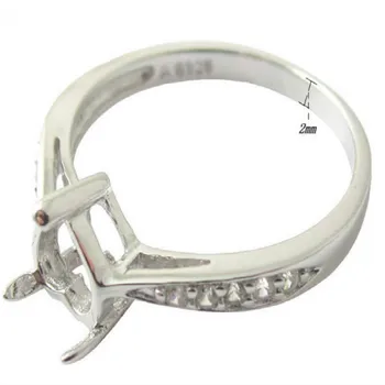 Beadsnice Elegância 925 prata esterlina configurações de Ajuste de 5mm Coração do Dente configurações Artesanal Romance Dedo Anéis de DIY