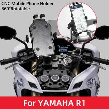 Moto R1 LOGOTIPO Para a YAMAHA YZFR1 YZF R1 Acessórios Guiador Espelho Retrovisor do Telefone Móvel de GPS Titular