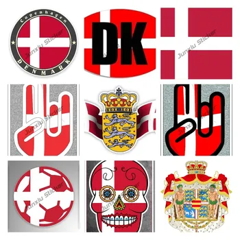 Dinamarca Brasão de Armas com a Bandeira Asas dinamarquês Código de País de Bandeira Amortecedor do Carro Decal Carro Assessoires de Qualidade Premium a Etiqueta do Carro