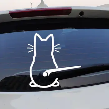 Gato Suv Autocolante Gato Engraçado Adesivo de Carro resistente ao Tempo Traseiro Limpador do pára-brisa de Decoração para Auto Veículo Suv Gatinho Bonito Caimento