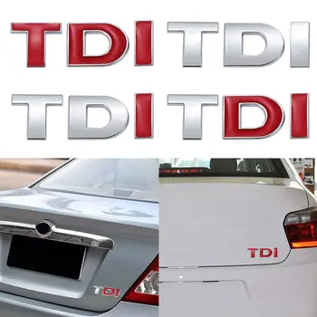 Traseira de Inicialização Emblema Emblema TDI Estilo Carro Adesivo de Carro Tampa do porta-malas do Veículo Bagageira 3D Auto Decalque