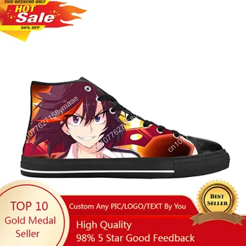 Quente Anime Japonês de Mangá MATÁ-la MATAR Matoi Ryuko Casuais Sapatos de Pano de Alta Topo Confortável Respirável Impressão 3D Homens Mulheres Tênis